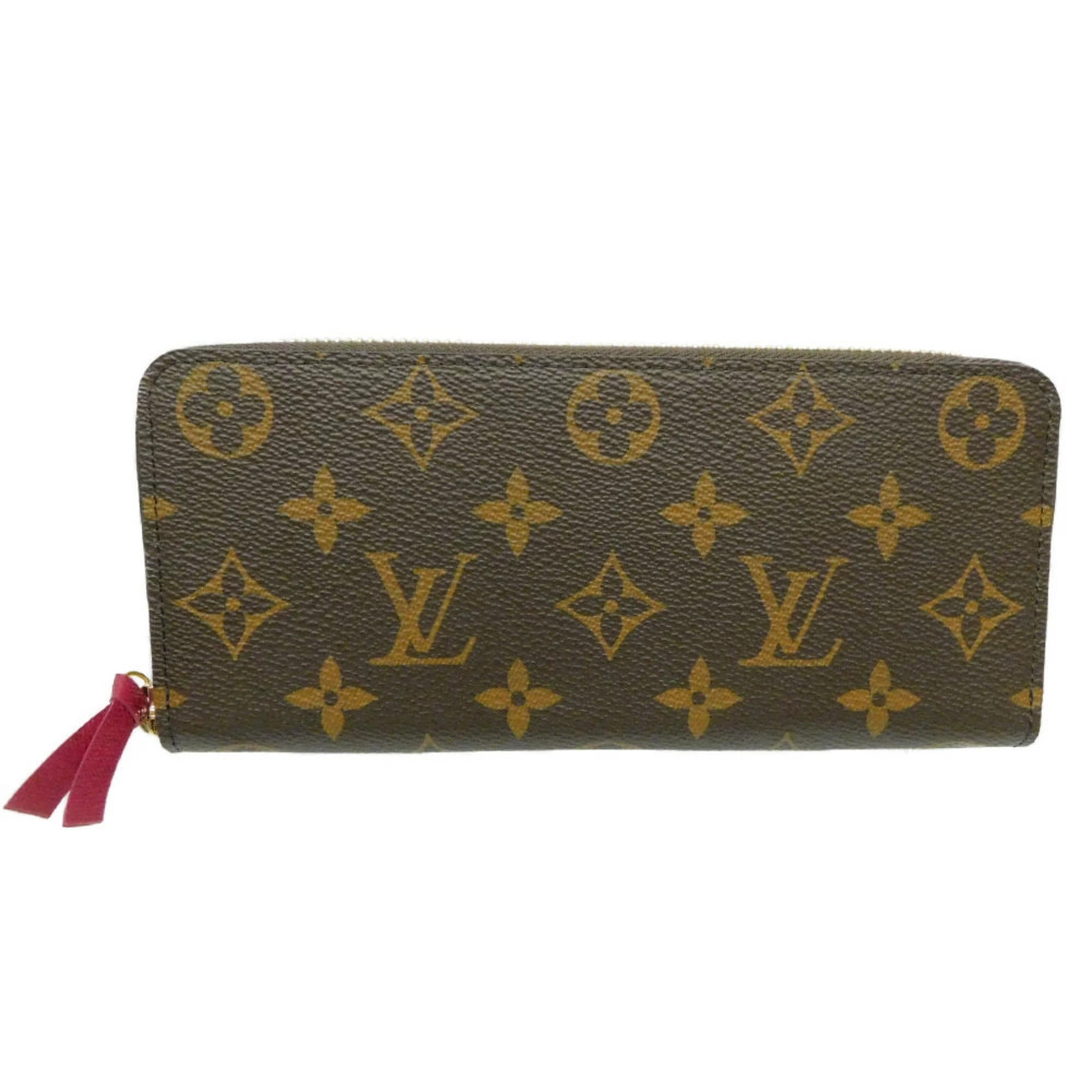 LOUIS VUITTON Portefeuille Clemence Round Zipper Long Wallet Monogram Fuchsia